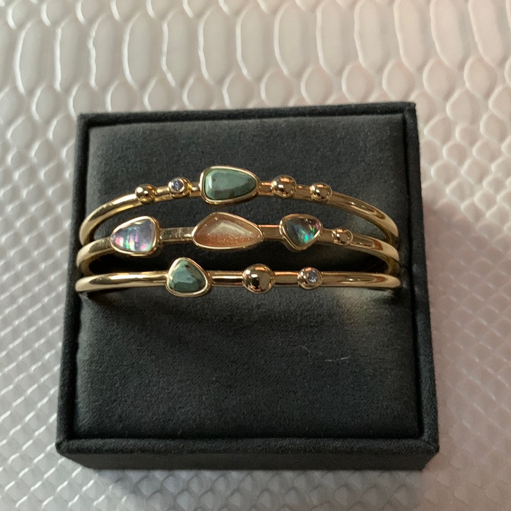 Kendra Scott “Margo” Gold and Multi-colored Stone Cuff Bracelet
